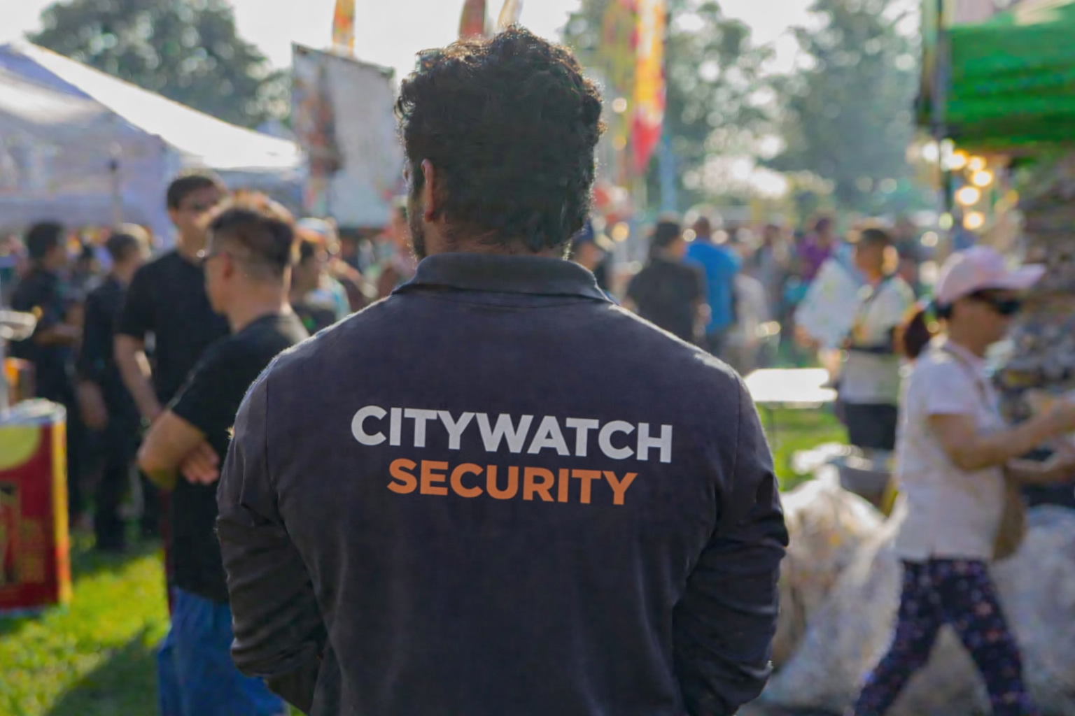 back of security guards head