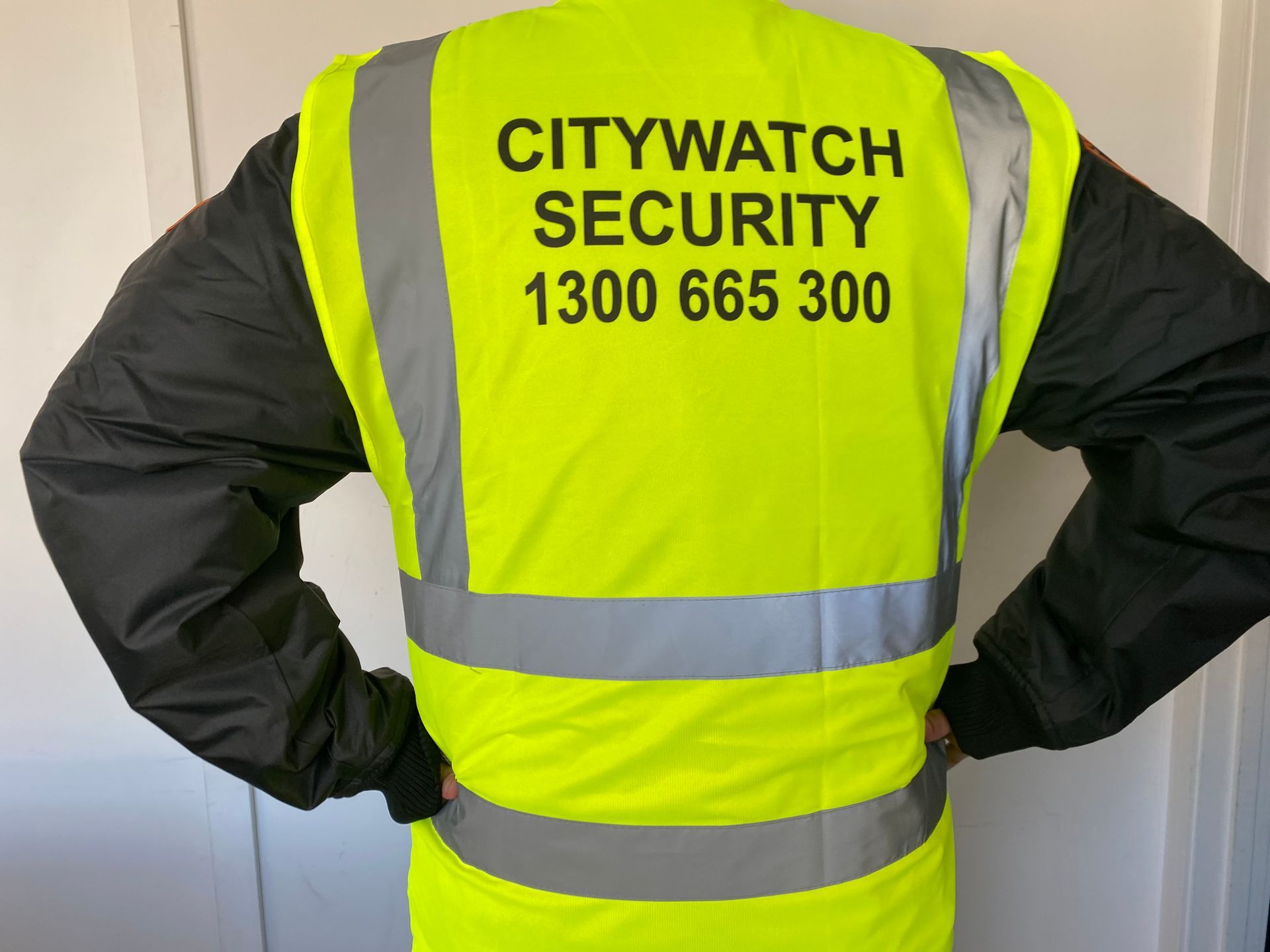 security guard in front of man