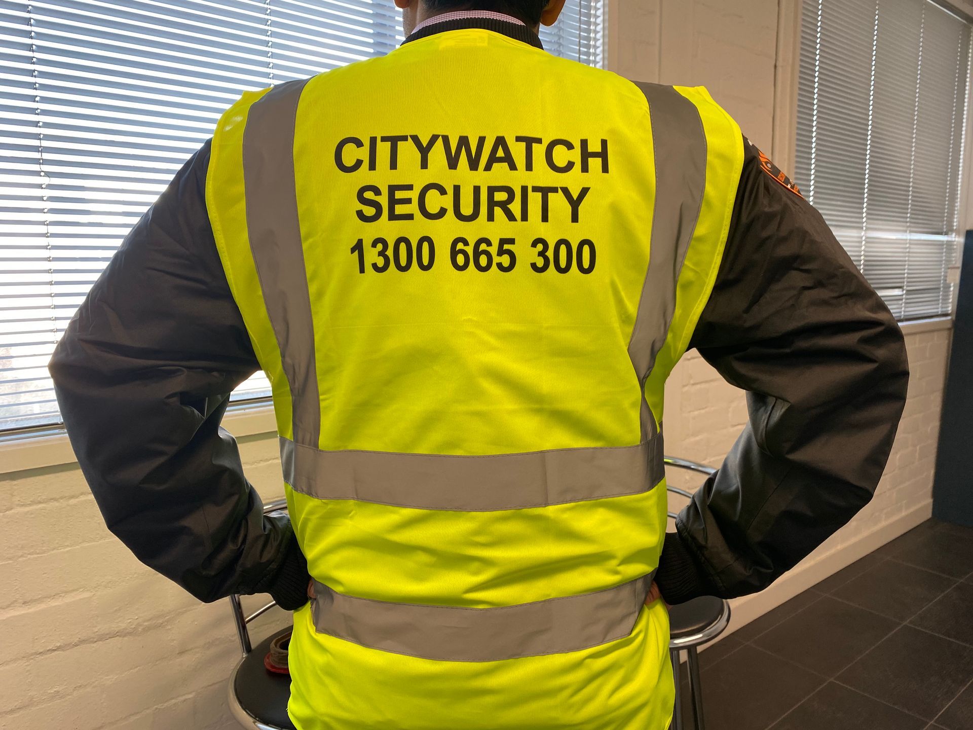 security guard sitting in vehicle