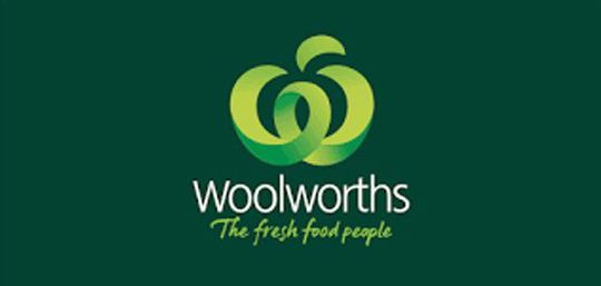 Woolworths logo: green apple shape with the brand name and tagline