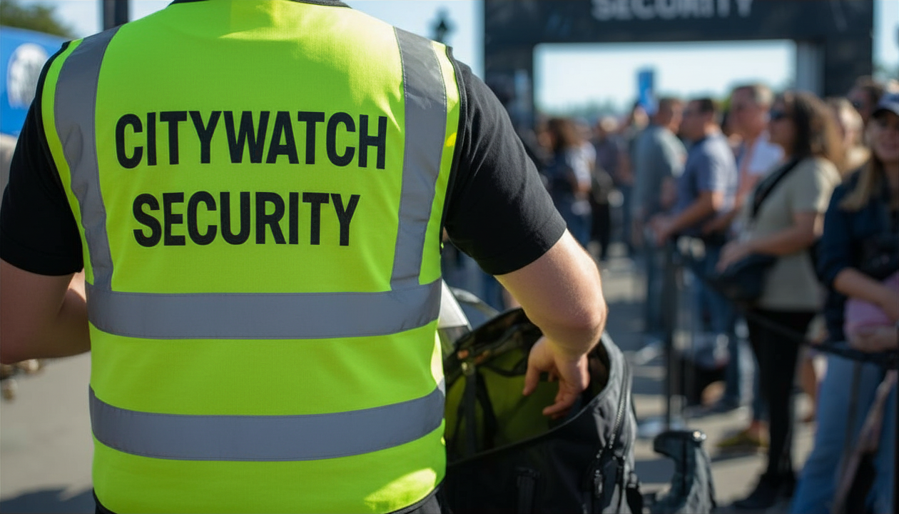 One of our trained security guards monitoring a facility in Melbourne